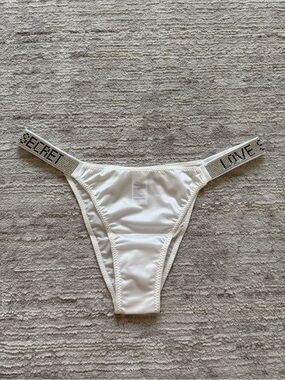 Love Secret Rhinestone Strap White Panty (Size Small)